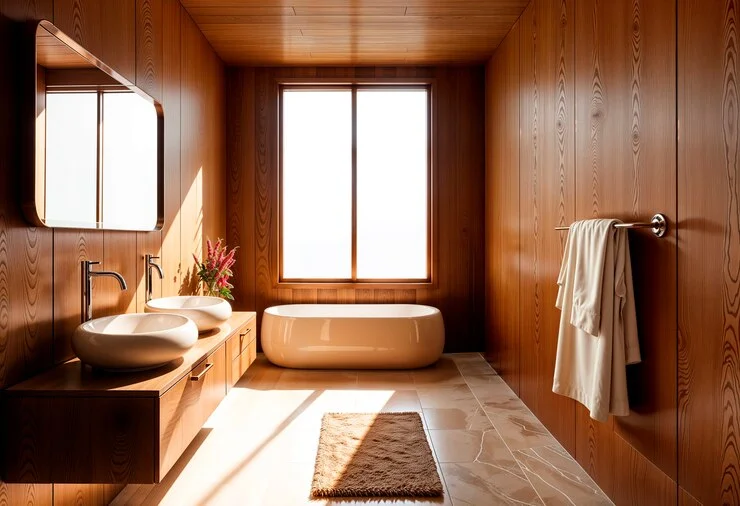Natural Wood Bathroom