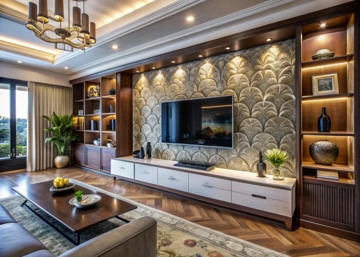 Modern Wooden Cabinet Designs for Living Room