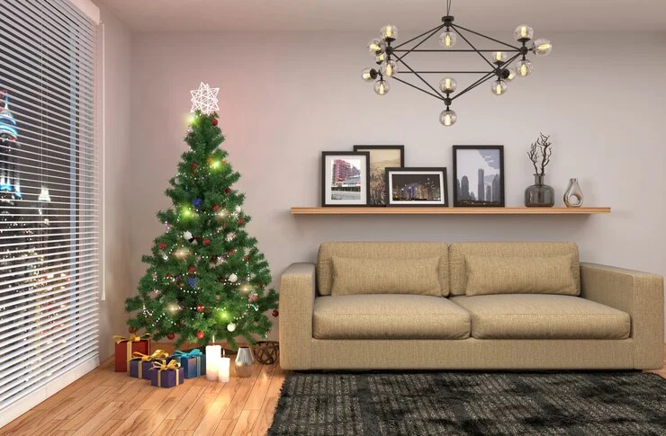 christmas tree in living room