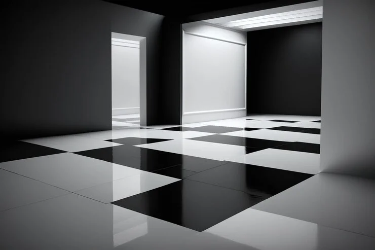 Black and White Floor Tiles Combination
