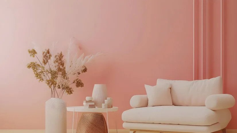 Blush paint colr in living room