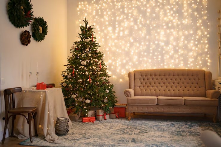 Decorating a Sofa Table for Christmas