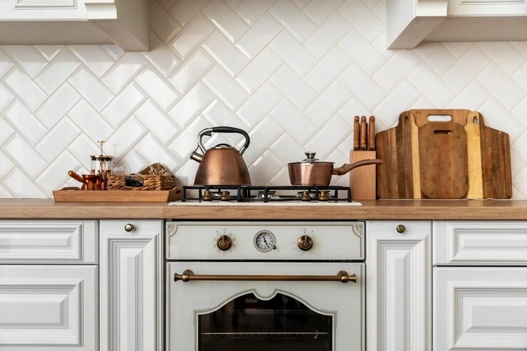 White Brick Backsplash