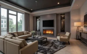 Fireplace Mantel Decor with TV